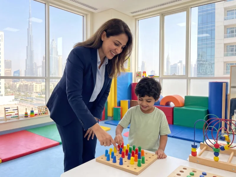Child engaging in playful developmental activity